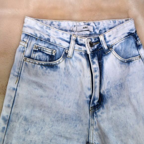Adika White Acid Washed Denim Destroyed High Rise Jeans  Size Small - Picture 6 of 10
